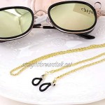 UPSTORE 3 Pcs 24 Inch Eyeglasses Sunglasses Chains Cord Straps Holder Non-Slip Neck Strap Eyewear Retainer Reading Glass Lanyard Necklace String Rope (Silver+Black+Gold)