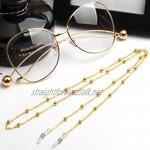 WIFUN 3Pcs Glasses Chains Eyeglass Chains with Alloy Beads Spectacles Neck Cords Beaded Eyeglass Chain Eyeglass Chains for Men Women