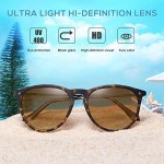 Carfia Vintage Mens Sunglasses for Women Polarised UV400 Protection Driving Travelling Lightweight Blue Light Glasses