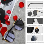 Cavir Polarized Sunglasses for Women UV400 Protection Fashion Metal Frame