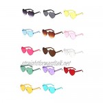 Fashion Heart Oversized Rimless Sunglasses One Piece Heart Shape Eyewear Colored Sunglasses for Women