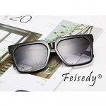 FEISEDY Oversized Sunglasses for Women Flat Top Square trendy Thick Rim Frame Shades UV400 B2585