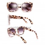 FEISEDY Retro Oversized Cateye Sunglasses Leopard Frame with Delicate Metal T-SIGN for Women B2576