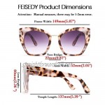 FEISEDY Retro Oversized Cateye Sunglasses Leopard Frame with Delicate Metal T-SIGN for Women B2576