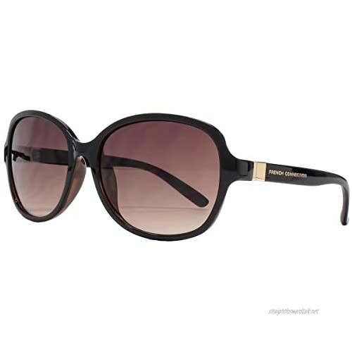 French Connection Square Sunglasses in Black on Tortoiseshell FCU644
