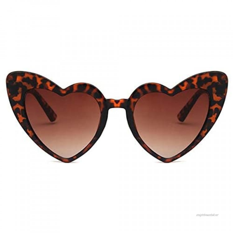 Heart Sunglasses Women Girls Fashion Retro Cat Eye Sunglasses UV400 Protection