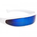 IPOTCH 80s Futuristic Cyclops Sunglasses - Pack of 4 - Cyberpunk Visor with Narrow Mirrored Lens