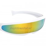 IPOTCH 80s Futuristic Cyclops Sunglasses - Pack of 4 - Cyberpunk Visor with Narrow Mirrored Lens