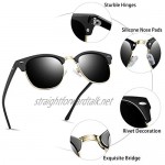 KANASTAL Semi-Rimless Polarised Sunglasses for Men Women Retro Horn Rimmed Womens Sunglasses UV Protection