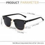 KANASTAL Semi-Rimless Polarised Sunglasses for Men Women Retro Horn Rimmed Womens Sunglasses UV Protection