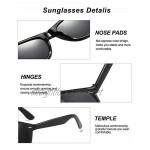 Mens Polarised Sunglasses Square Vintage Driving Sun Glasses for Women Ultra Light with Case UV 400 Protection 54MM