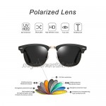 Mens Sunglasses Polarised Half Frame Sun Shades Classicl Semi Rimless Cat.3 Sun Glasses for Women UV400 Protection with Case