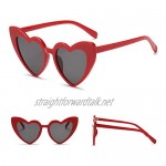 New Energy © Heart Shaped Retro Vintage Cat Eye Sunglasses 400 UV (Red)