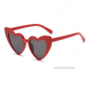 New Energy © Heart Shaped Retro Vintage Cat Eye Sunglasses 400 UV (Red)