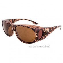 Opticaid Over Glasses Fit Over Sunglasses Polarised Anti Glare UV400 Wrap Around Womens Amelia Taupe Category 3 Lens Remaldi