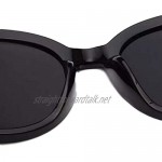 Oversized Celeb Cateye Sunglasses for Women Ladies Silver Dark Mirrored Cat Eye Vintage Sun Glasses Circle Lens