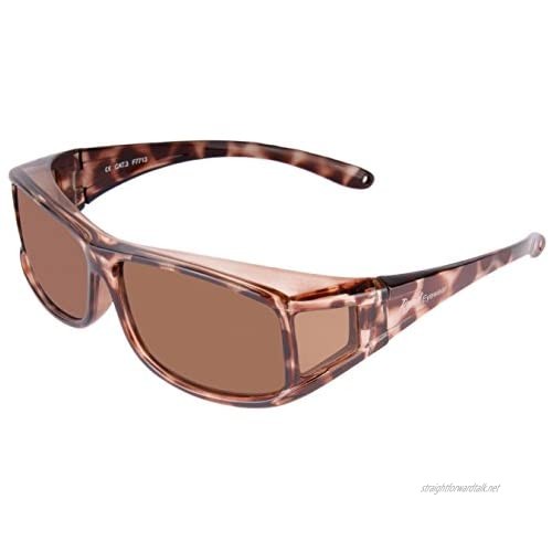 Rapid Eyewear TORTOISESHELL WOMENS POLARIZED OVER GLASSES UV400 Wrap Around Sunglasses That Fit Over Normal Prescription Spectacles for Ladies. Ideal for Driving Cycling Running & Sports. OTG