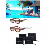 Rectangle Sunglasses for Women Men 2 Pack 90’s Vintage Driving Square Small Glasses UV400 Protection