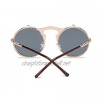 Retro Round Flip Up Sunglasses Steampunk Gothic Polarized Sunglasses for Men Women