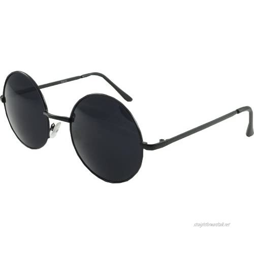 Round Eye Over Sized Sunglasses 60's 'Lennon' Style.. Black