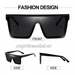 Square Oversized Sunglasses for Women Men Fashion Flat Top Big Frame Shades