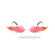 TOYANDONA 1Pcs Fashion Flame Sunglasses Rimless Wave Sunglasses for Unisex-adult Party glasses (Red)