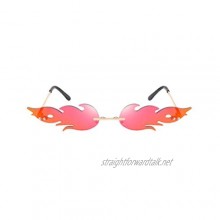 TOYANDONA 1Pcs Fashion Flame Sunglasses Rimless Wave Sunglasses for Unisex-adult Party glasses (Red)
