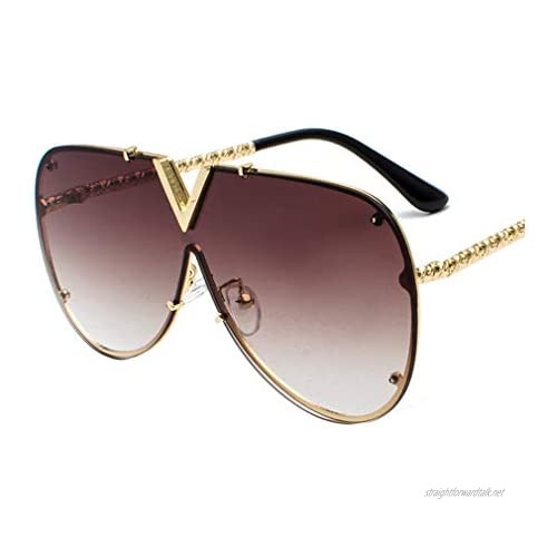 Trendy Sunglasses For Men Women V-Shaped Fashion Design Metal Frame Eyeglasses UV400 Protection Oversized Shades Great for Driving City Walking Outdoor Activites