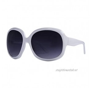 TwoZero - Ladies Womens White Oversize Frame Vintage Retro Round Sunglasses Oversized Fashion Eyewear