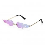 Women Fire Flame Sunglasses Rimless Wave Summer Eyewear Novelty Eye Glasses
