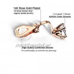 14K Rose Gold Plated 1.5 Carat CZ Clip-On Earrings - 7.5mm Round Cut Simulated diamond Clip-ons