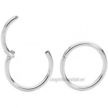 365 Sleepers 1 Pair Stainless Steel 6mm TINY 18G (Thin) Hinged Segment Ring Hoop Sleeper Earrings Body Piercing