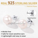 4-10mm Handpicked Freshwater Cultured Pearl Stud Earrings for Women 925 Sterling Silver Cartilage Earrings Minimalist Elegant Jewelry(with Gift Box)