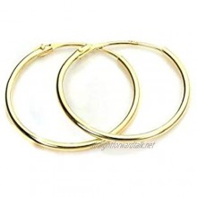 9ct Gold 14mm Hoops Sleeper Earrings