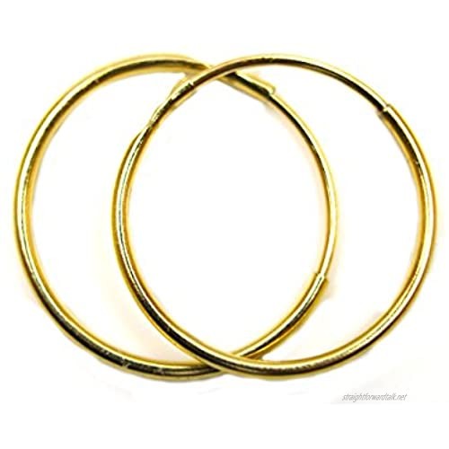 Arranview Jewellery 9ct Gold 10mm Plain Sleeper Hoops (1 Pair)