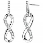 F.ZENI Infinity Earrings 925 Sterling Silver Dangle EarringsTimeless Love Jewelry Anniversary Birthday Gift for Women Girls