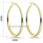 Gold 40mm Hoop Earrings