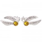 Harry Potter Sterling Silver Golden Snitch Stud Earrings Embellished with Swarovski Crystals