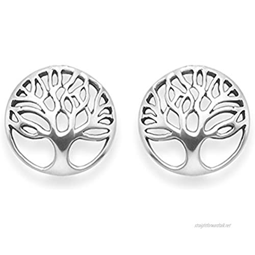 Heather Needham Sterling Silver Tree of Life Earrings - Yggdrasil stud earrings - Size: 12mm - .Branded Gift Box. 5297