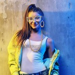 Hip Hop Woman Costume Kit Old School Rapper Sunglasses Faux Gold Rope Chain Earrings 80s/ 90s Rapper Accessories