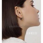 LIHELEI Silver Hoop Earring for Women with Tiny Cubic Zirconia S925 Sterling Silver Huggies Cuff Cartilage Earring Set - Hand Made Silver/Gold/Rose Gold