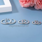 LYTOPTOP Silver Hoop Earrings for Women Hypoallergenic Cubic Zirconia Open Huggie Earrings| 925 Sterling Silver Hoop Earrings Jewellery Gifts for Ladies Girls 15/20/30mm
