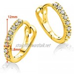 Orovi Woman Hoops Earrings 9 ct / 375 Yellow Gold With Diamonds Brilliant Cut 0.10 ct
