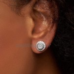 Pandora Jewelry Sparkling Pandora Logo Stud Cubic Zirconia Earrings in Sterling Silver