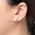Silver Stud Earrings for Women 4 Pairs S925 Sterling Silver Round Cubic Zirconia Stud Earrings Set Mens Earrings Sleeper Cartilage Studs Gifts for Women (2mm/3mm/4mm/5mm)