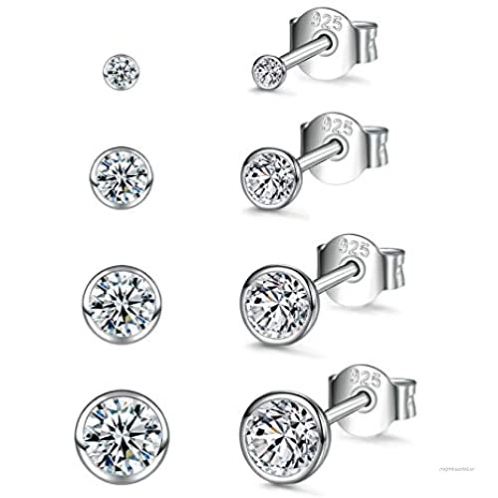 Pair Of 925 Sterling Silver 2mm Cubic Zerconia   Ear Studs 