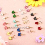 Sntieecr 12 Pairs Butterfly Earrings Acrylic Colored Butterfly Drop Earrings Women and Girls Fashion Jewelry Gift Set