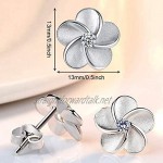 SwirlColor Flower Earrings Silver Stud Earrings Elegant Hypoallergenic Fashionable Flower Crystal Earrings For Women Ladies Wife Mother 1Pair