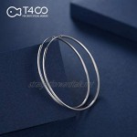T400 Jewelers 925 Sterling Silver Polished Round Circle Endless Hoop Earrings Size:15-75 mm