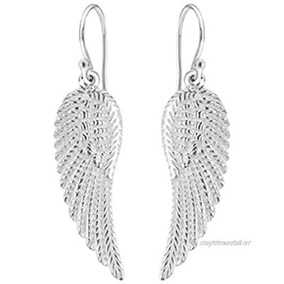 Tuscany Silver Sterling Silver Angel Wing Drop Earrings